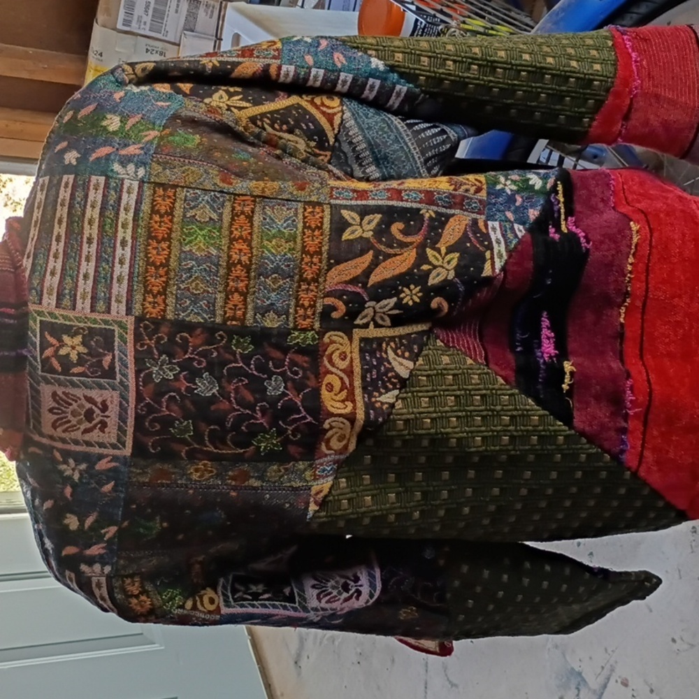 Boho Patchwork Embroidered Women's Jacket - Red M… - image 4